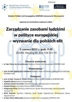 Zarządzanie Zasobami Ludzkimi W Polityce Europejskiej   Wyzwanie Dla Polskich Elit